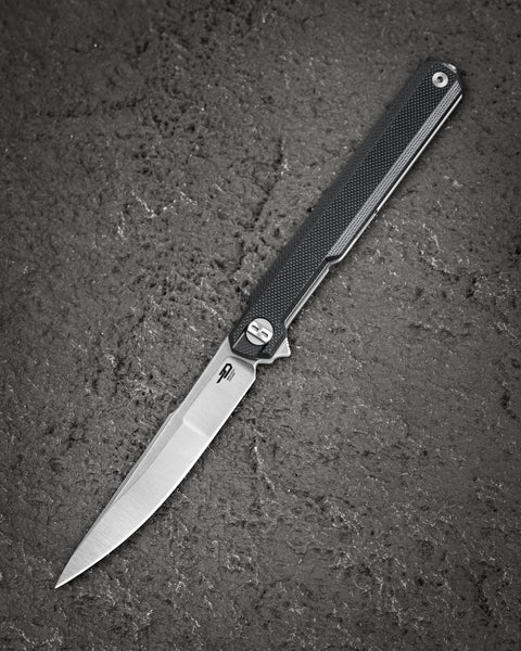 BESTECH DUOZ BG65A Black G10 Handle: 3.34" 14C28N Blade, Liner Lock, Flipper