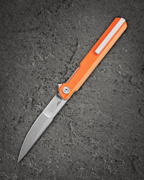 BESTECH DUOZ BG65B Orange G10 Handle: 3.34" 14C28N Blade, Liner Lock, Flipper