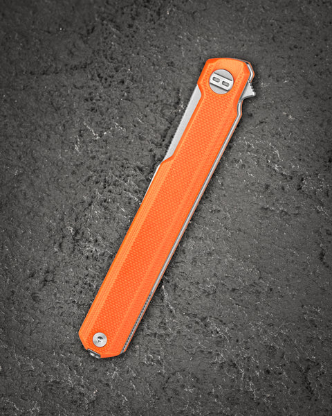 BESTECH DUOZ BG65B Orange G10 Handle: 3.34" 14C28N Blade, Liner Lock, Flipper