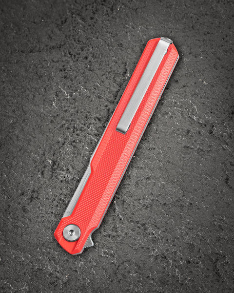 BESTECH DUOZ BG65C Red G10 Handle: 3.34" 14C28N Blade, Liner Lock, Flipper