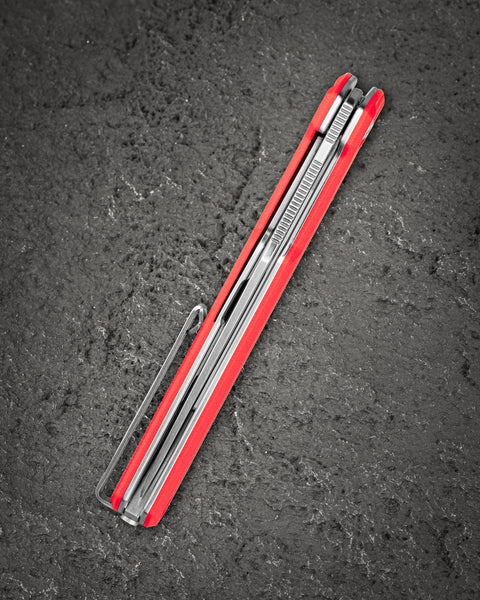 BESTECH DUOZ BG65C Red G10 Handle: 3.34" 14C28N Blade, Liner Lock, Flipper