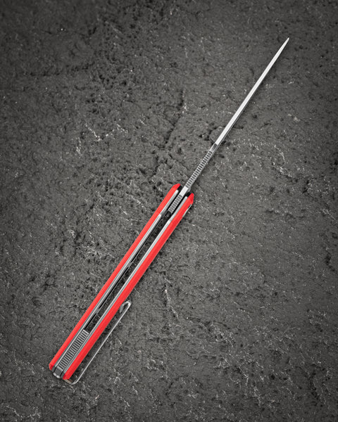 BESTECH DUOZ BG65C Red G10 Handle: 3.34" 14C28N Blade, Liner Lock, Flipper