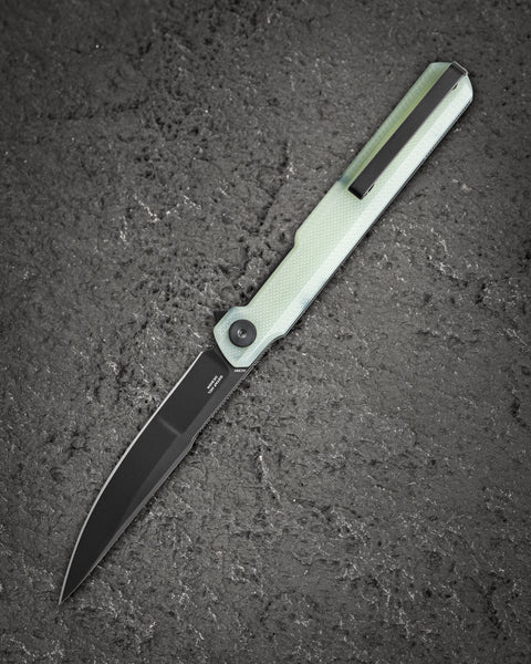 BESTECH DUOZ BG65D Jade G10 Handle: 3.34" 14C28N Blade, Liner Lock, Flipper