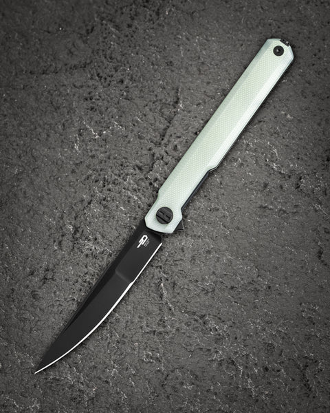 BESTECH DUOZ BG65D Jade G10 Handle: 3.34" 14C28N Blade, Liner Lock, Flipper
