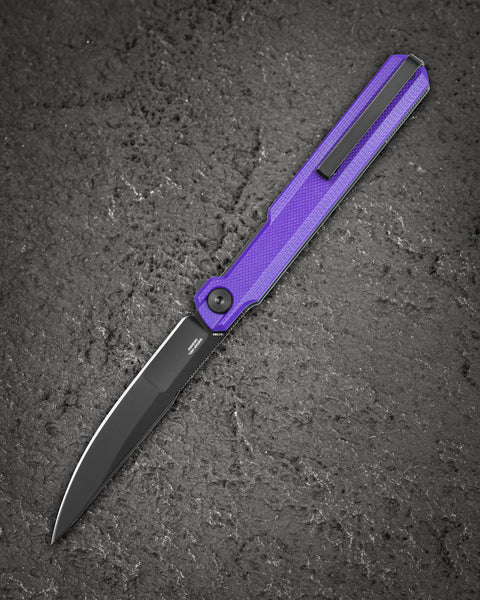 BESTECH DUOZ BG65E Purple G10 Handle: 3.34" 14C28N Blade, Liner Lock, Flipper