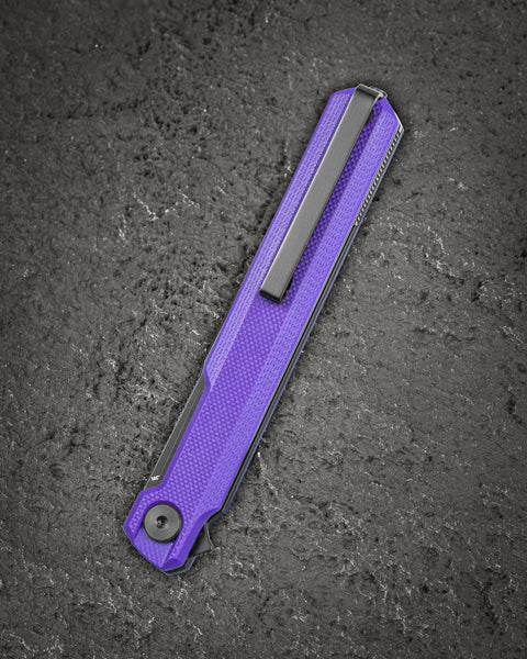 BESTECH DUOZ BG65E Purple G10 Handle: 3.34" 14C28N Blade, Liner Lock, Flipper