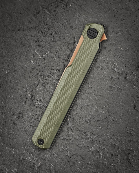 BESTECH DUOZ BG65F OD Green G10 Handle: 3.34" 14C28N Blade, Liner Lock, Flipper