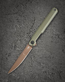 BESTECH DUOZ BG65F OD Green G10 Handle: 3.34