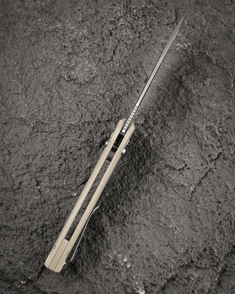 BESTECH NOCTAR BG66C Tan G10 Handle: 3.71'' 14C28N Blade