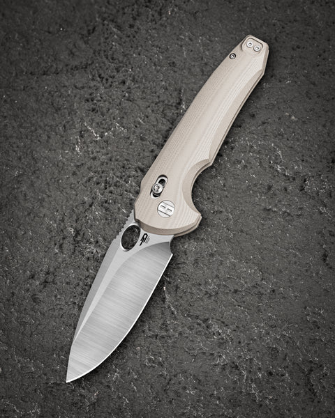 BESTECH NOCTAR BG66C Tan G10 Handle: 3.71'' 14C28N Blade