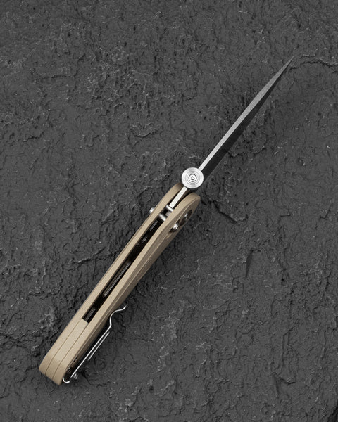 BESTECH MOTHUS BG67B Tan G10 Handle: 3.47" 14C28N Blade