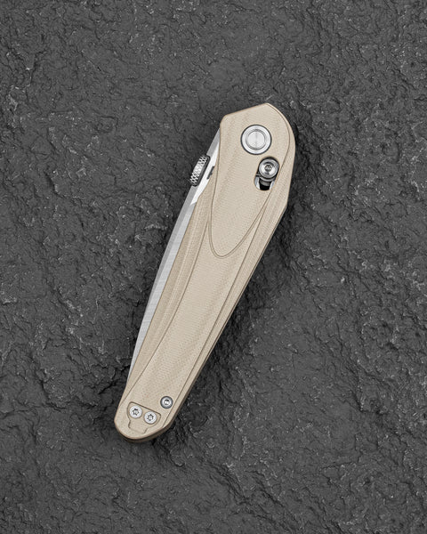 BESTECH MOTHUS BG67B Tan G10 Handle: 3.47" 14C28N Blade
