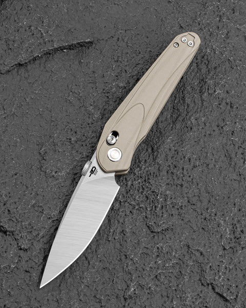 BESTECH MOTHUS BG67B Tan G10 Handle: 3.47" 14C28N Blade