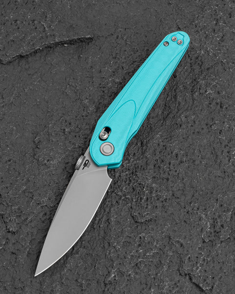 BESTECH MOTHUS BG67D Tiffany Blue G10 Handle: 3.47" 14C28N Blade