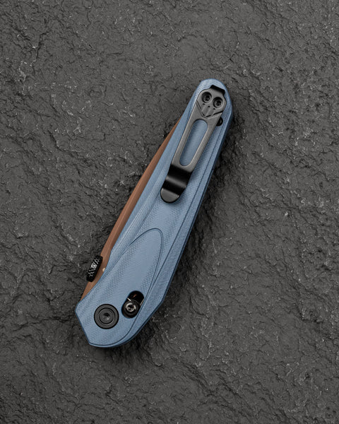 BESTECH MOTHUS BG67F Blue Gray G10 Handle: 3.47" 14C28N Blade