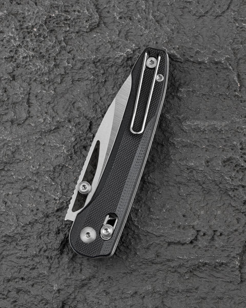 BESTECH COBBER BG68A Black G10 Handle: 3.37" 14C28N Blade, Bar Lock, Thumb Hole, Thumb Studs