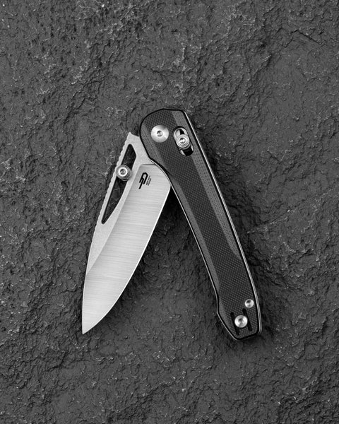 BESTECH COBBER BG68A Black G10 Handle: 3.37" 14C28N Blade, Bar Lock, Thumb Hole, Thumb Studs