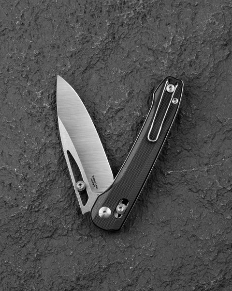 BESTECH COBBER BG68A Black G10 Handle: 3.37" 14C28N Blade, Bar Lock, Thumb Hole, Thumb Studs