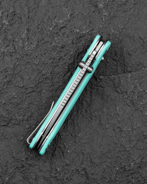BESTECH COBBER BG68B Light Blue G10 Handle: 3.37" 14C28N Blade, Bar Lock, Thumb Hole, Thumb Studs