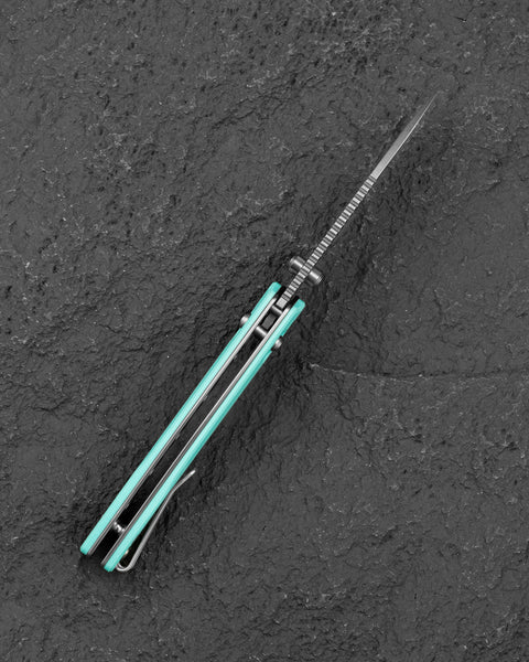 BESTECH COBBER BG68B Light Blue G10 Handle: 3.37" 14C28N Blade, Bar Lock, Thumb Hole, Thumb Studs