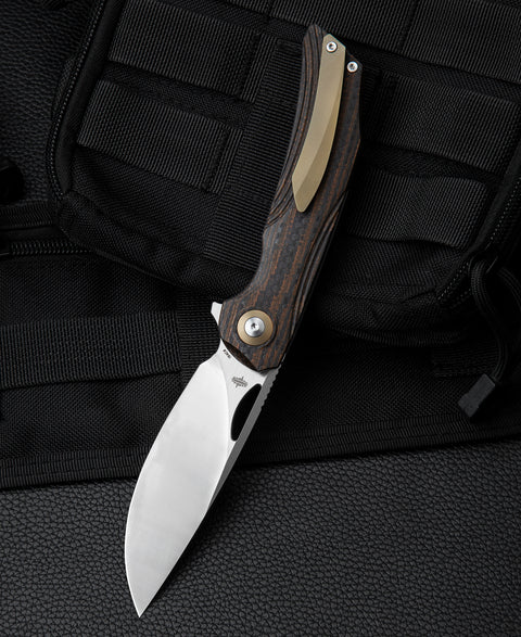 BESTECH FALKO BL01D Interlayer with Carbon Fiber and G10 Handle 3.54" 154CM Blade