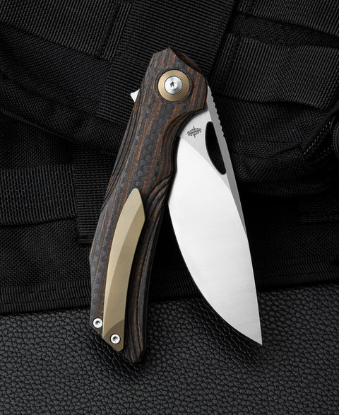 BESTECH FALKO BL01D Interlayer with Carbon Fiber and G10 Handle 3.54" 154CM Blade