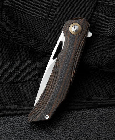 BESTECH FALKO BL01D Interlayer with Carbon Fiber and G10 Handle 3.54" 154CM Blade