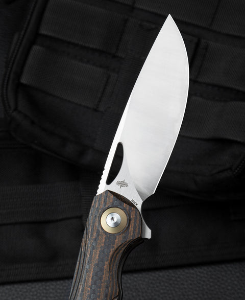 BESTECH FALKO BL01D Interlayer with Carbon Fiber and G10 Handle 3.54" 154CM Blade