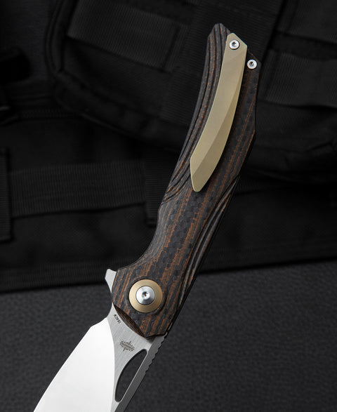 BESTECH FALKO BL01D Interlayer with Carbon Fiber and G10 Handle 3.54" 154CM Blade