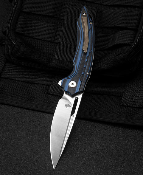 BESTECH ORNETTA Interlayer with Carbon Fiber and G10 Handle: 3.54" N690 Blade BL02A