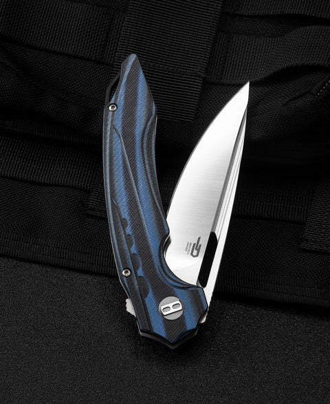 BESTECH ORNETTA Interlayer with Carbon Fiber and G10 Handle: 3.54" N690 Blade BL02A