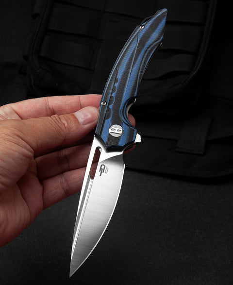 BESTECH ORNETTA Interlayer with Carbon Fiber and G10 Handle: 3.54" N690 Blade BL02A