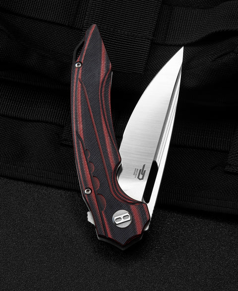 BESTECH ORNETTA Interlayer with Carbon Fiber and G10 Handle: 3.54" N690 Blade BL02B