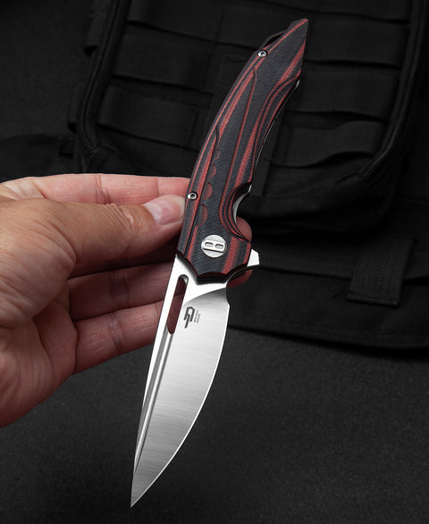 BESTECH ORNETTA Interlayer with Carbon Fiber and G10 Handle: 3.54" N690 Blade BL02B