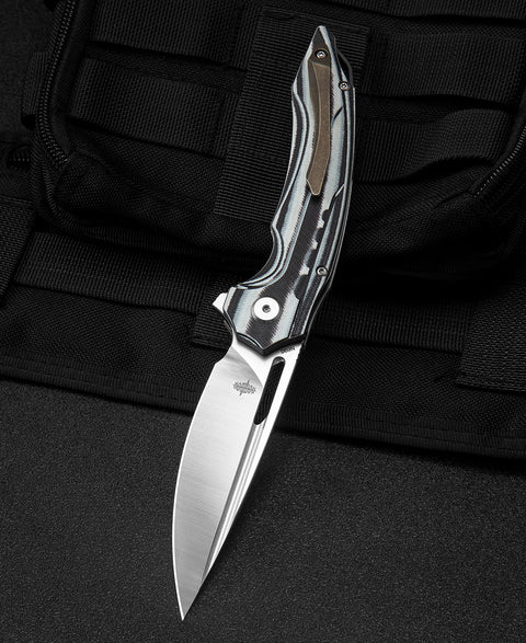 BESTECH ORNETTA Interlayer with Carbon Fiber and G10 Handle: 3.54" N690 Blade BL02C