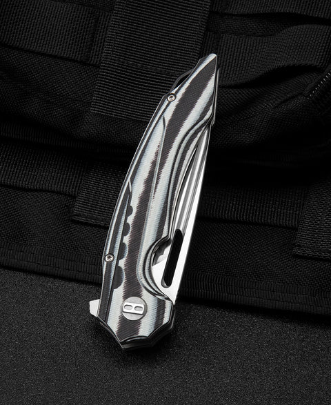 BESTECH ORNETTA Interlayer with Carbon Fiber and G10 Handle: 3.54" N690 Blade BL02C