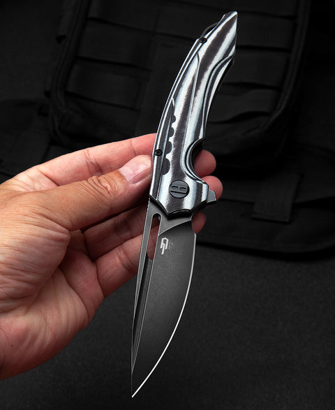 BESTECH ORNETTA Interlayer with Carbon Fiber and G10 Handle: 3.54" N690 Blade BL02D