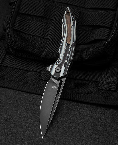 BESTECH ORNETTA Interlayer with Carbon Fiber and G10 Handle: 3.54" N690 Blade BL02D