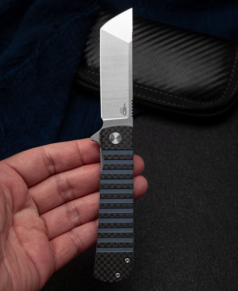 BESTECH TITAN Interlayer with Carbon Fiber and G10 Handle: 2.96" 154CM Blade BL04B