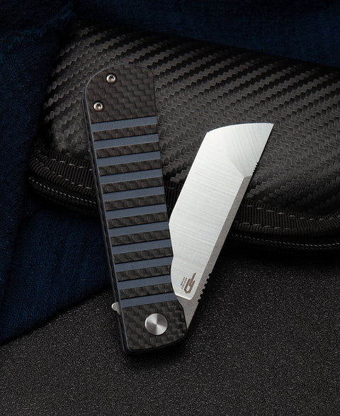 BESTECH TITAN Interlayer with Carbon Fiber and G10 Handle: 2.96" 154CM Blade BL04B