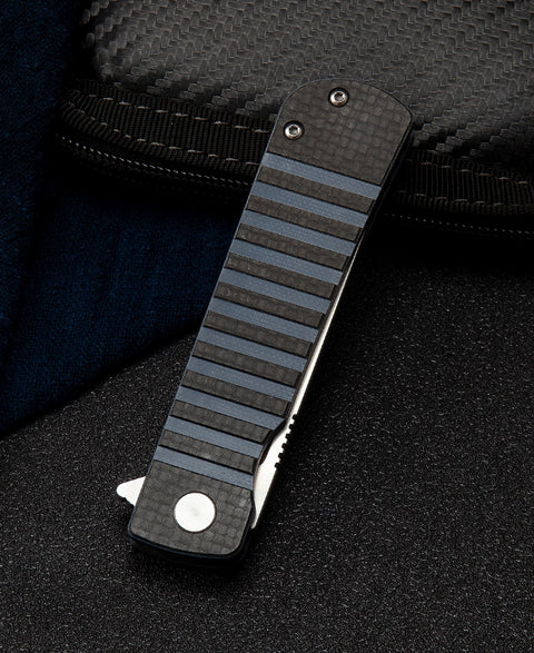 BESTECH TITAN Interlayer with Carbon Fiber and G10 Handle: 2.96" 154CM Blade BL04B