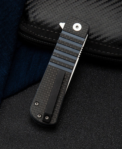 BESTECH TITAN Interlayer with Carbon Fiber and G10 Handle: 2.96" 154CM Blade BL04B