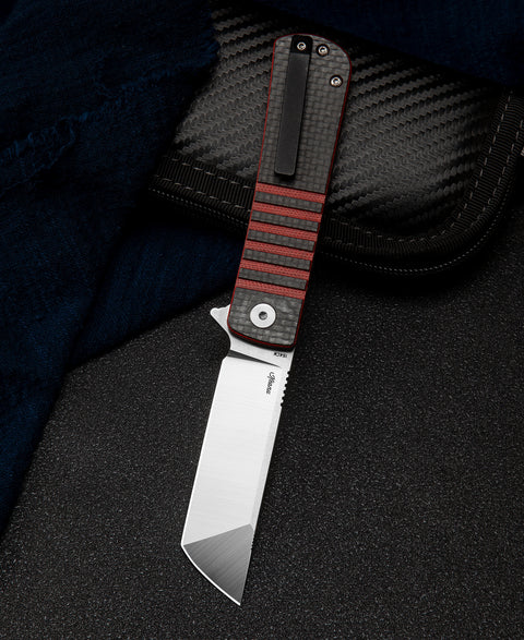 BESTECH TITAN Interlayer with Carbon Fiber and G10 Handle: 2.96" 154CM Blade BL04D