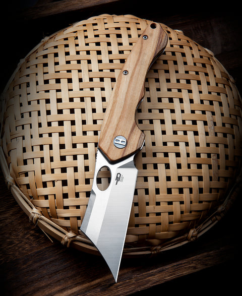 BESTECH SKIRMISH BL06B Olivewood Handle: 3.23" 154CM Blade