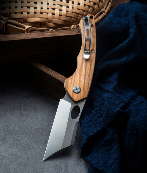 BESTECH SKIRMISH BL06B Olivewood Handle: 3.23" 154CM Blade