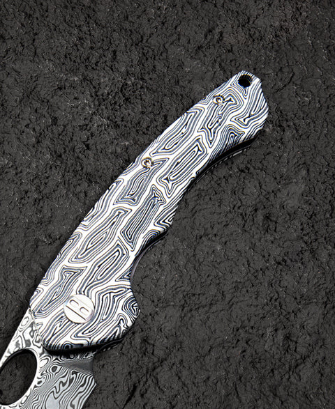 BESTECH SKIRMISH Damascus G10 Handle: 3.23" Damascus Blade BL07A