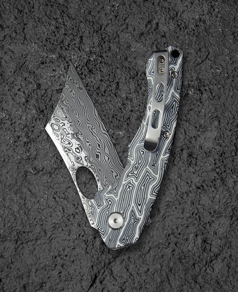 BESTECH SKIRMISH Damascus G10 Handle: 3.23" Damascus Blade BL07A