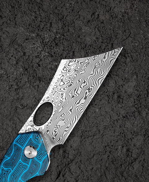 BESTECH SKIRMISH Damascus G10 Handle: 3.23" Damascus Blade BL07B