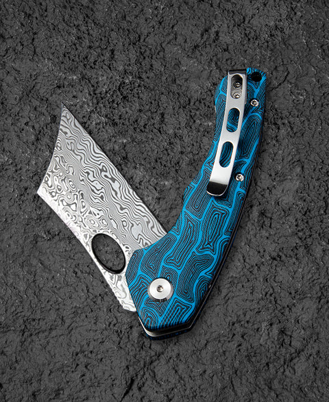 BESTECH SKIRMISH Damascus G10 Handle: 3.23" Damascus Blade BL07B