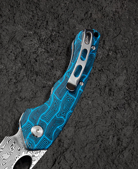 BESTECH SKIRMISH Damascus G10 Handle: 3.23" Damascus Blade BL07B